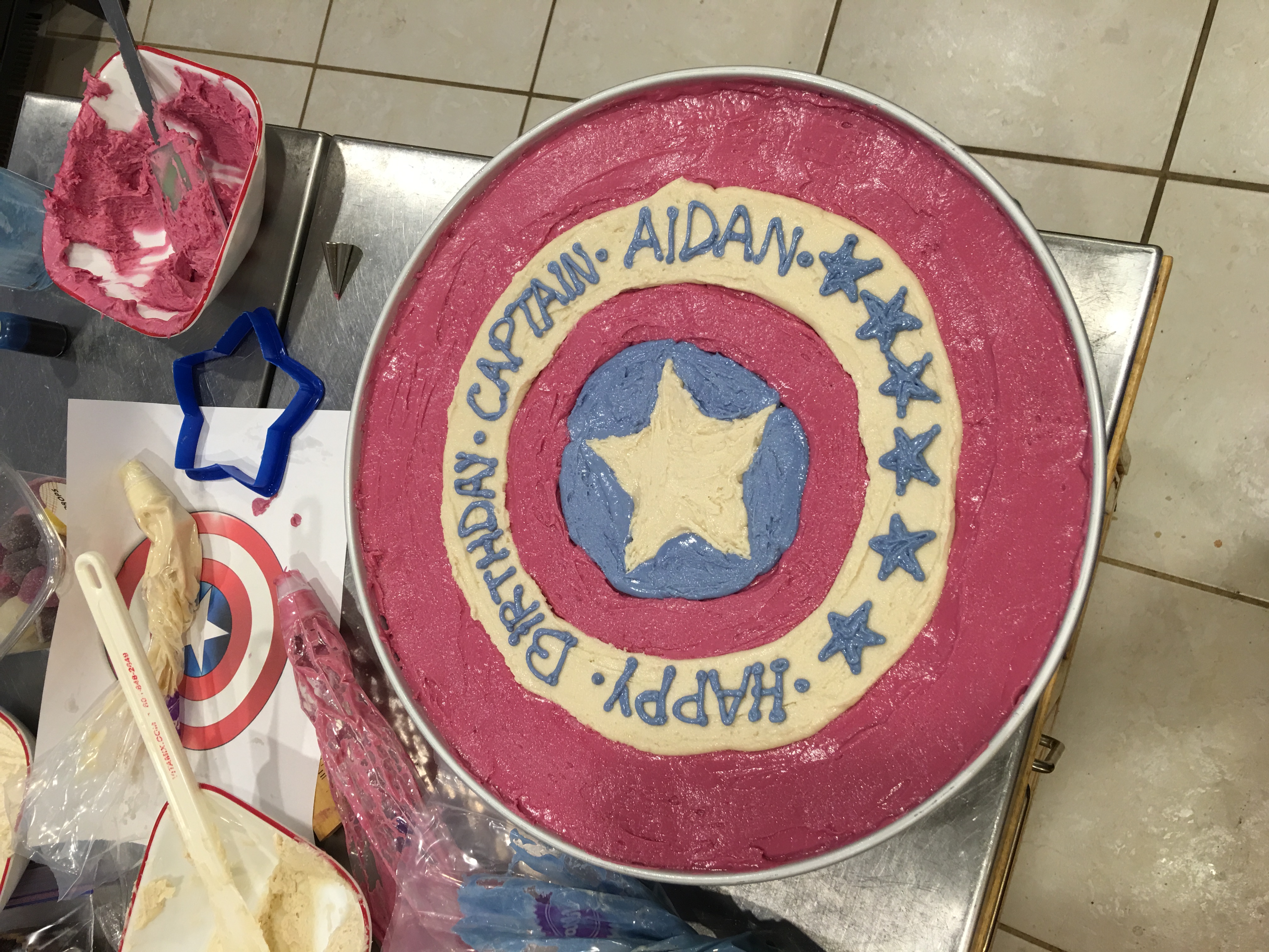 Gluten Free Vegan Captain America Cake by The Allergy Chef