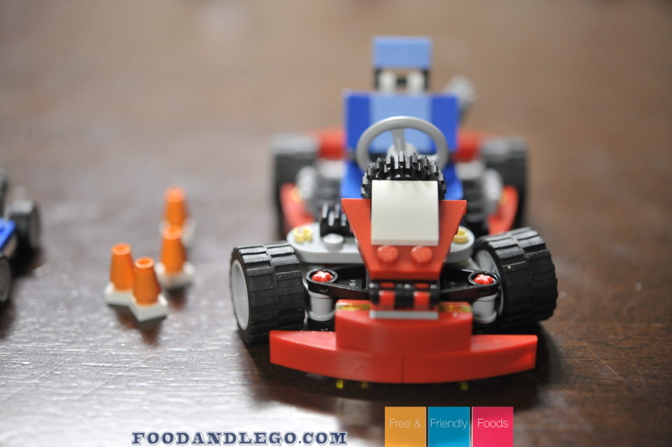 Free and Friendly Foods LEGO Review Blue Racer and Red Go-Kart
