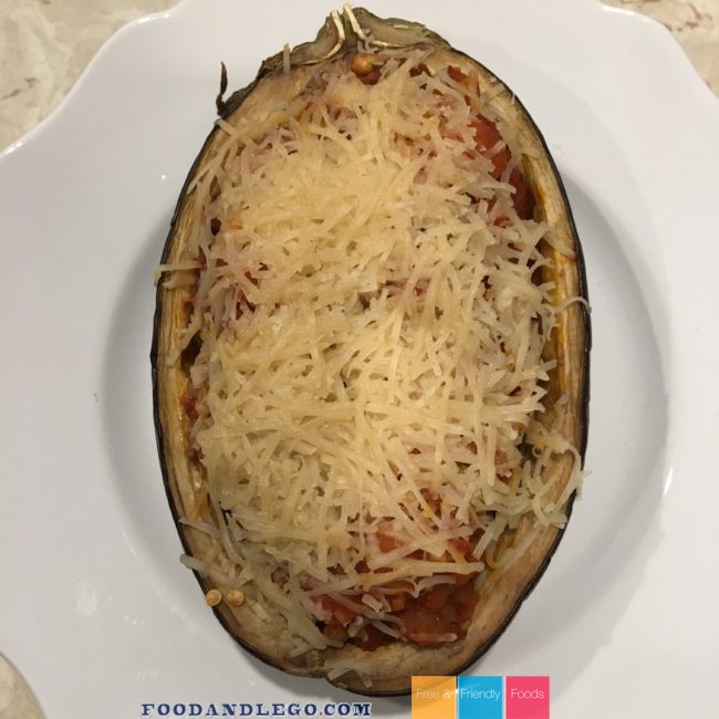Free and Friendly Foods Stuffed Eggplant Parmesan